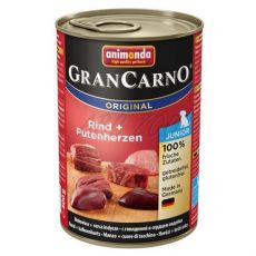 GranCarno Adult hovädzie a morčacie srdcia JUNIOR 400g