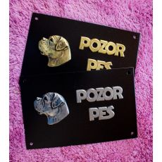 Kovová tabuľka POZOR PES - BOXER