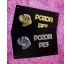 Kovová tabuľka POZOR PES - BOXER Zlatá